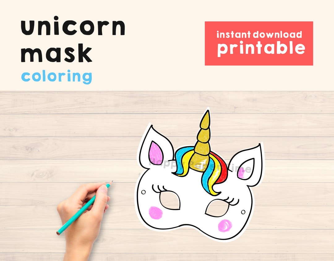 Unicorn Mask Unicorn Printable Mask Unicorn Party Favor - Etsy