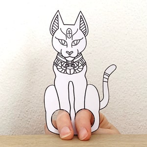 Egyptian Cat Paper Craft Printable Ancient Egypt Finger God Bastet ...