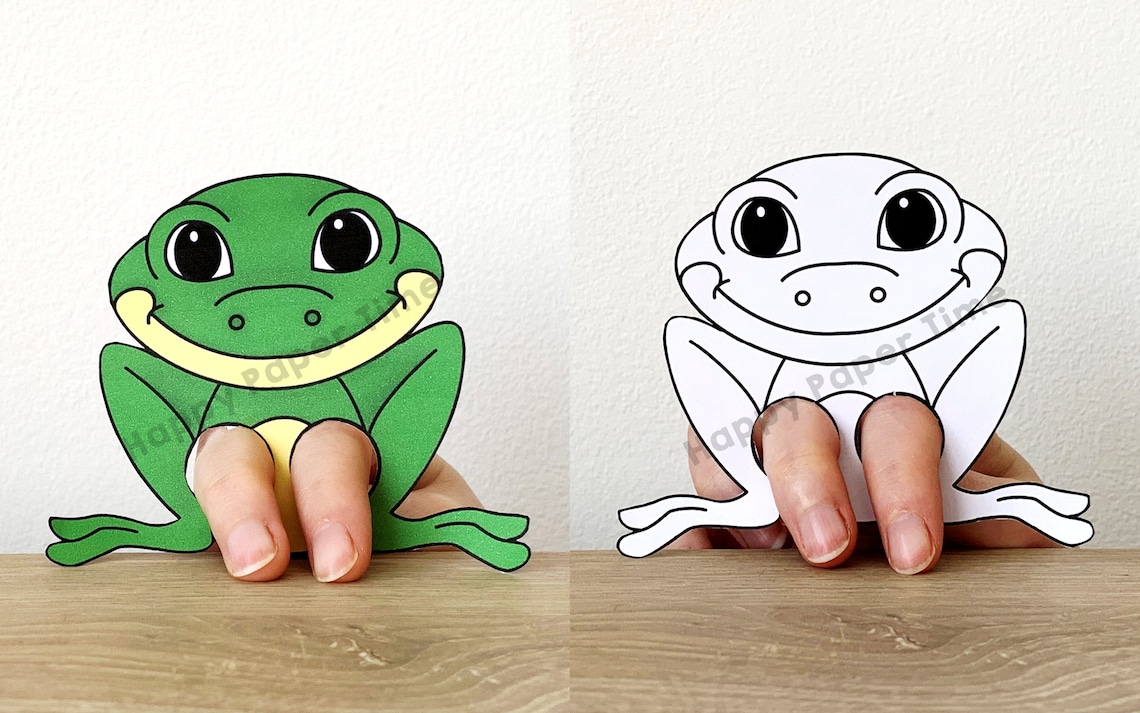 Frog Paper Craft Printable Pond Animal Finger Puppet Kids - Etsy