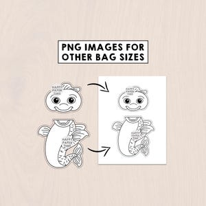 Goldfish Paper Bag Puppet Printable Pet Fish Animal Craft Activity Cut Paste Coloring Party Favor Instant Download image 11