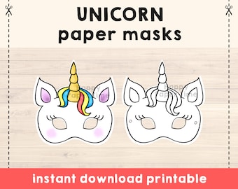 Unicorn Mask Unicorn Printable Mask Unicorn Party Favor Unicorn costume Mask Fairytale mask Kids Party Activity Printable Instant Download