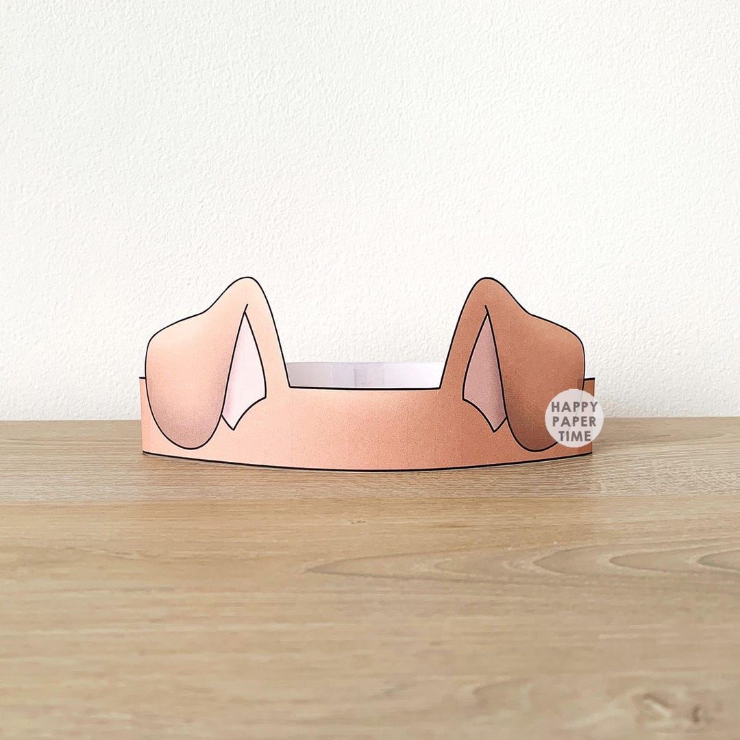 Dog Ears Paper Crown Party Coloring Printable Kids Craft Puppy Costume ...