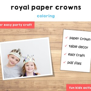 Princess Paper Crown Prince Coloring Printable Kid Craft Princess ...