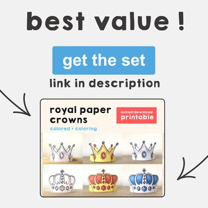 Prince Paper Crown King Royal Printable Kids Craft Prince Birthday ...
