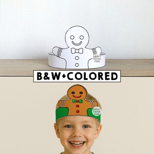 Chapéu de coroa de papel de homem-biscoito, festa de Natal, inverno, para colorir, imprimir, fantasia infantil, artesanato, fantasia para imprimir - Baixar