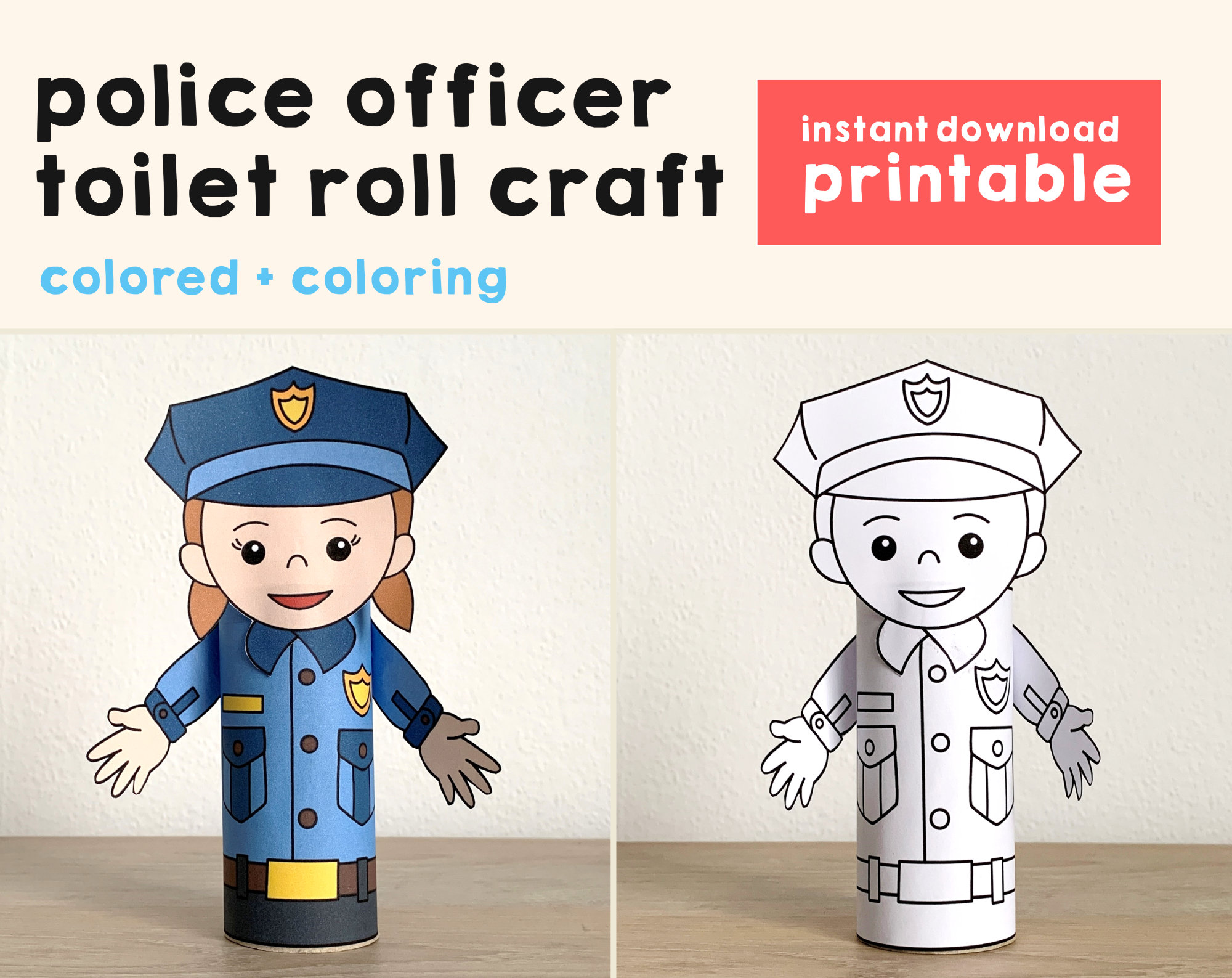 Police Officer Toilet Paper Roll Craft Policeman Party Etsy Singapore