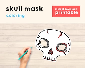 Skull Mask Kids Skeleton Costume Halloween Skull mask diy Skull Party Favor Skull Printable mask Skull Halloween Mask Skeleton Kids Mask