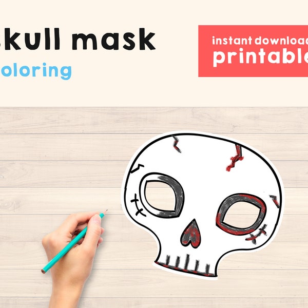 Printable Skeleton Mask Etsy Printable Skeleton Mask Etsy