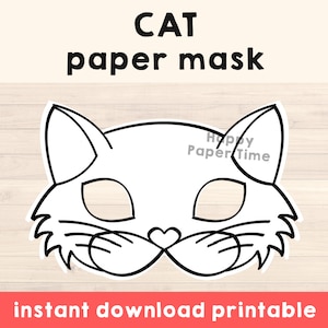 Black Cat Mask Kids Costume Black Cat mask diy Black cat Mask kids Party Favor Black Cat Printable mask Cat Halloween Mask Cat Kids Mask