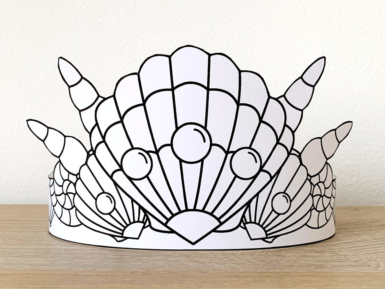 Mermaid Paper Crown Template Ocean Princess Party Headband Etsy