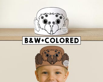 Spider Paper Crown Party Coloring afdrukbare Kids Craft Insect verjaardag Decor afdrukbare gunst pdf kostuum DIY afdrukbare Instant Download