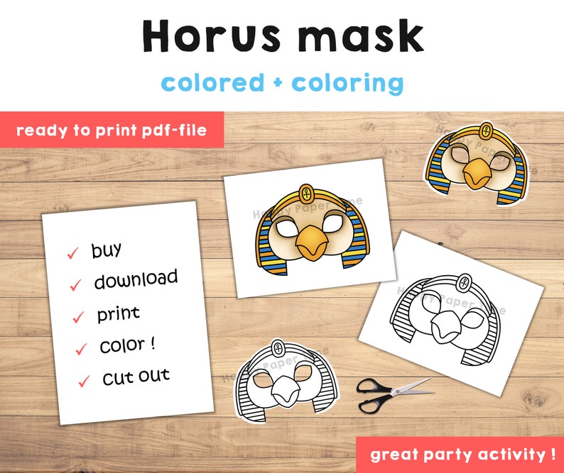 Horus Egypt God Mask Ancient Egypt Party Mask Template Costume - Etsy