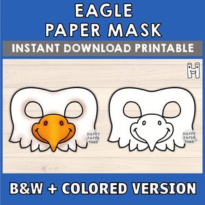 Eagle Mask Costume America Mask Printable Party Favor craft Halloween Party Printable Kids Party Favor Printable - Instant Download