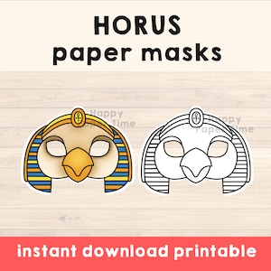 Horus Egypt god mask Ancient Egypt party mask template costume diy Party Favor printable sun god coloring craft kids - Instant download