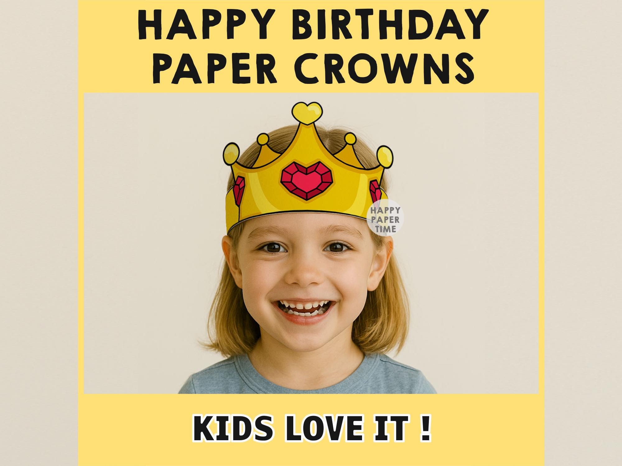 Happy Birthday Paper Crowns Party B-day Printable Celebration Kids ...
