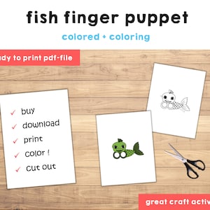 Fish Paper Craft Printable Ocean Animal Finger Puppet Kids Craft ...