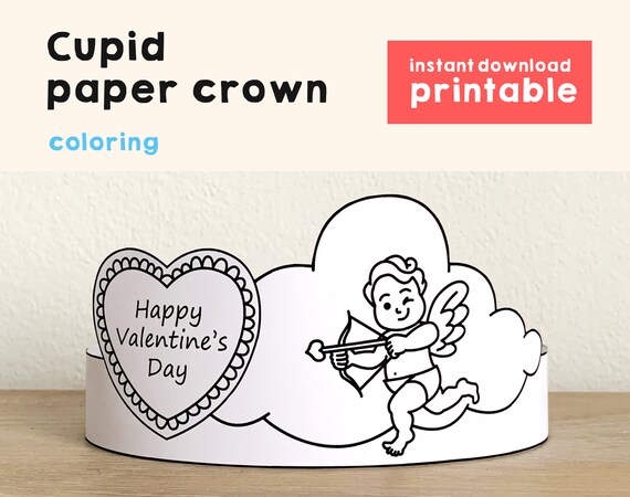 Valentine's Day Paper Crown Party Activity Printable Kids - Etsy
