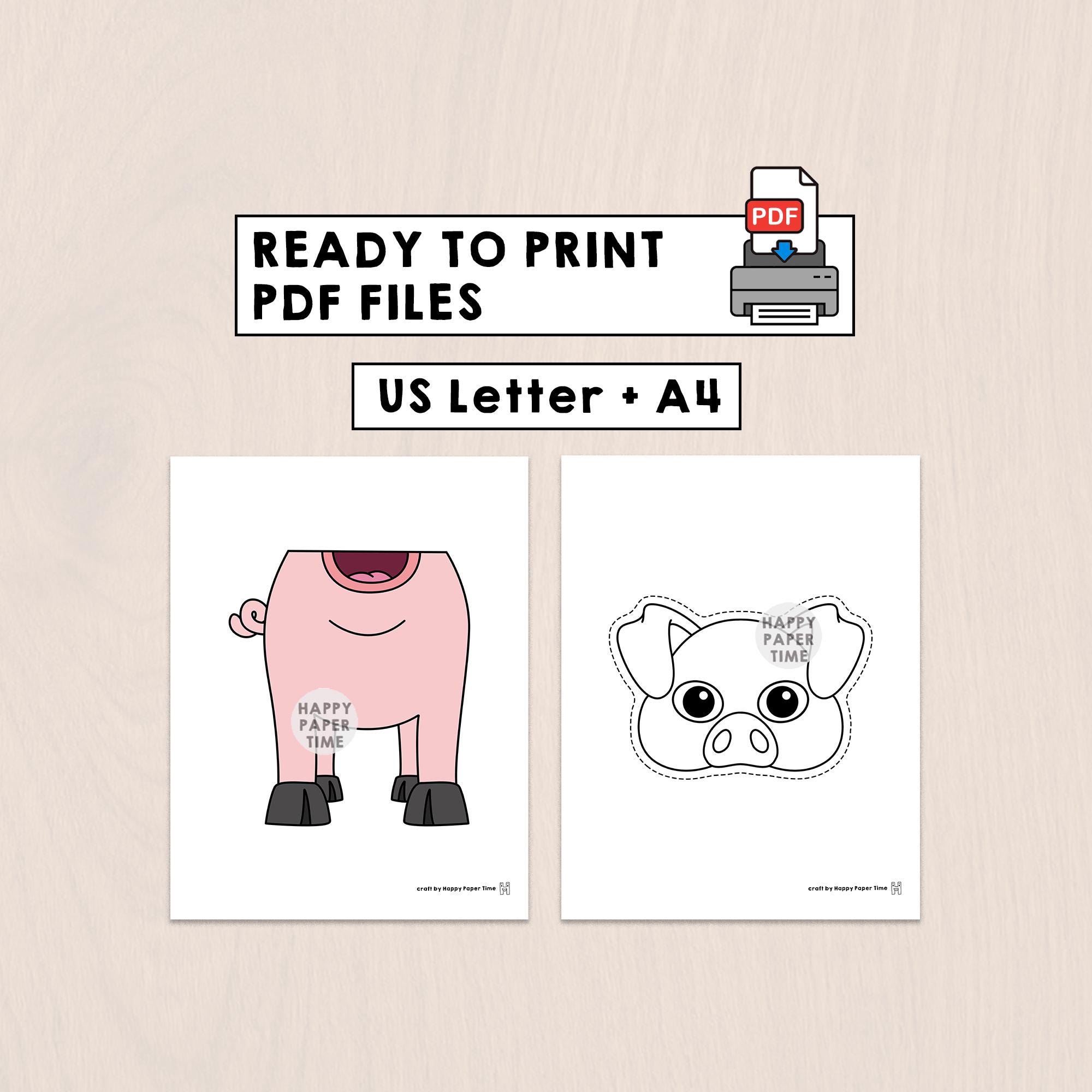 Farm Animals Paper Bag Puppets Printable Craft Activity Cut Paste ...