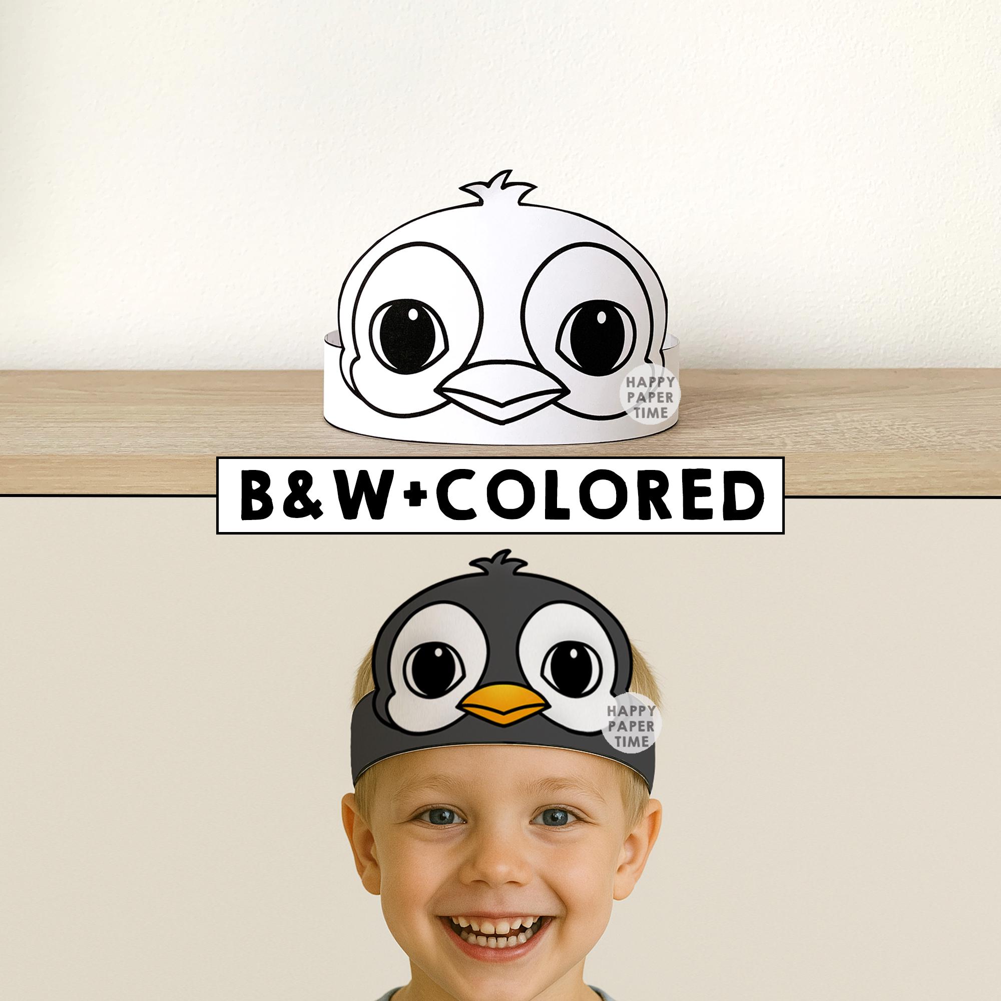 38 Penguin Crafts: Fun and Creative Ideas for the Whole Family 5 Penguin Paper Crown Party Coloring Paper Hat Printable Kids Craft…