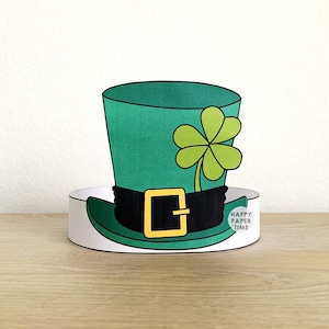 Kobold Hut Papier Krone Stirnband St Patrick's Day Party Aktivität druckbare Kinder Handwerk Kostüm druckbare Favor DIY - Instant Download