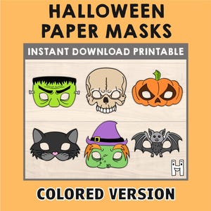 Halloween Maske kinder diy Halloween Kostüm Kürbis Maske Hexe Maske Frankenstein Maske Vampir Maske Halloween druckbare Masken Instant Download
