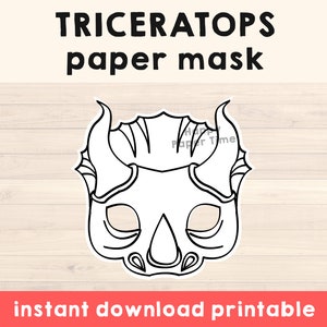 Dinosaur mask Triceratops Mask Dinosaur Costume Party Favor Dino Mask Dinosaur Party Dinosaur Kids Activity Printable Mask Instant Download