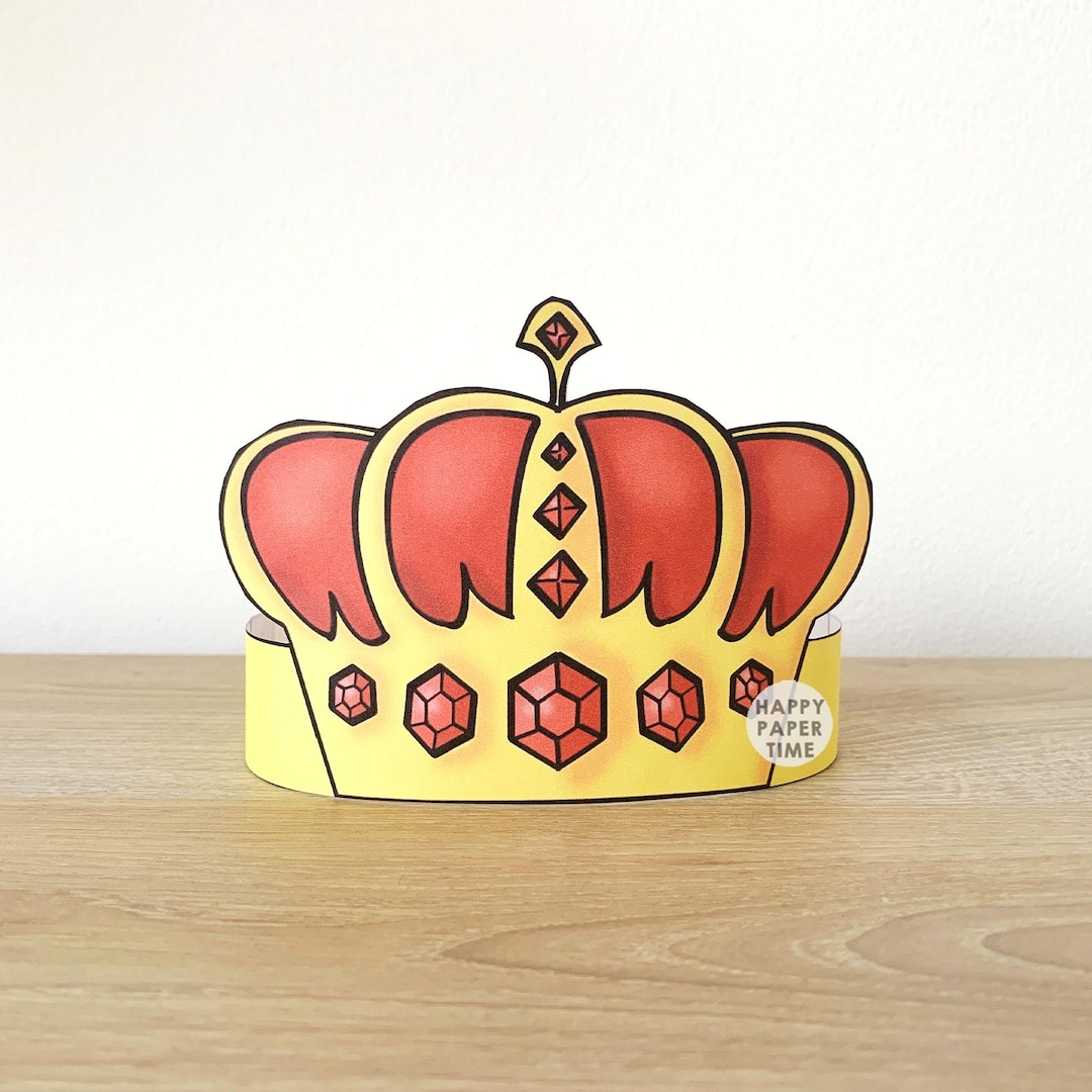 King Paper Crown Prince Gold Royal Printable Kids Craft Prince Birthday ...