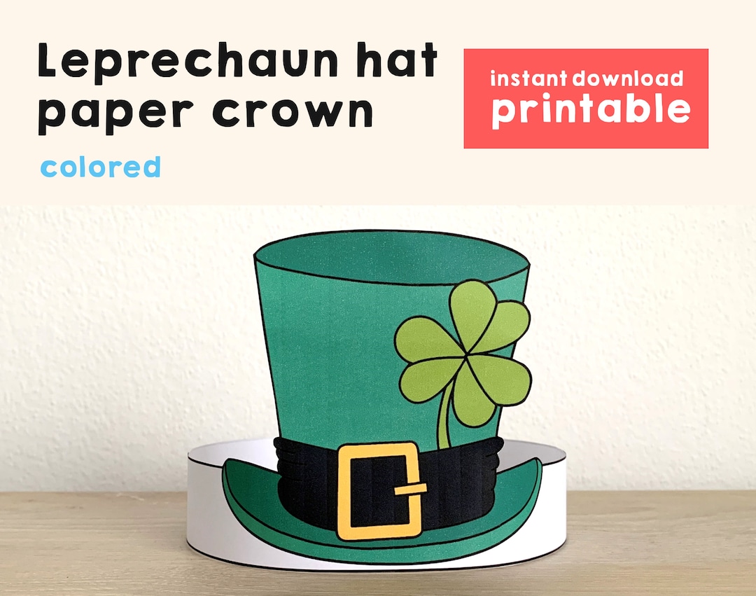 Leprechaun Hat Paper Crown Headband St Patrick's Day Party