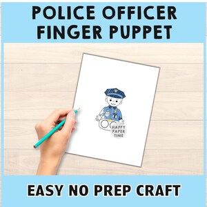 Police Officer Paper Craft Printable Community Helper Finger Puppet ...