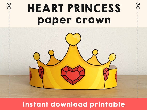 Happy Valentine's Day Paper Crown Printable Coloring Craft Activity
