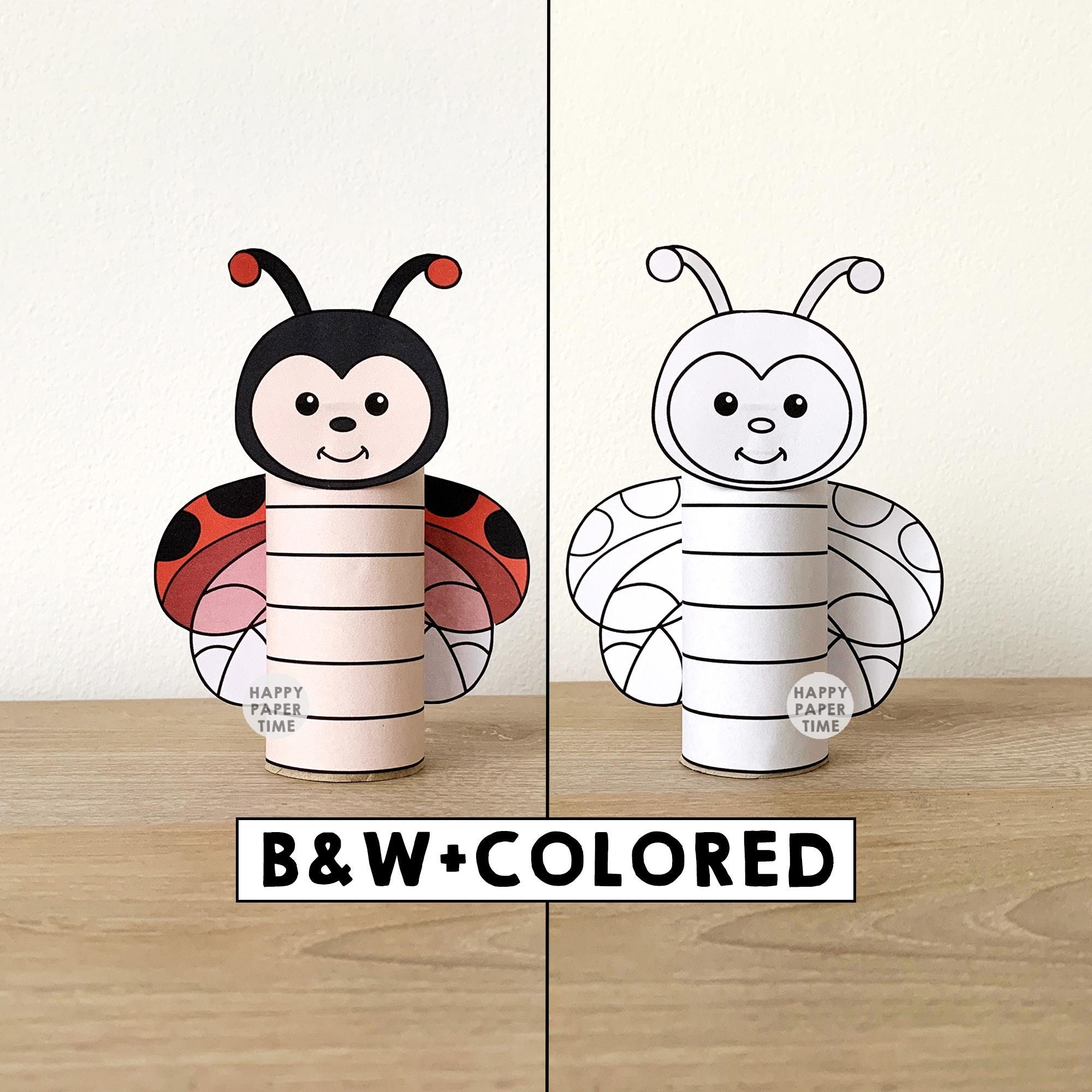 Ladybug Toilet Paper Roll Craft Bugs Insects Party Coloring…