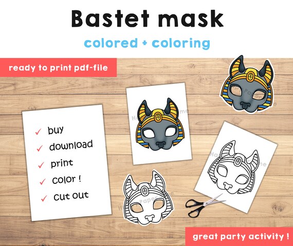 Cat Paper Mask Printable Pet Animal Coloring Costume Craft Activity  Template