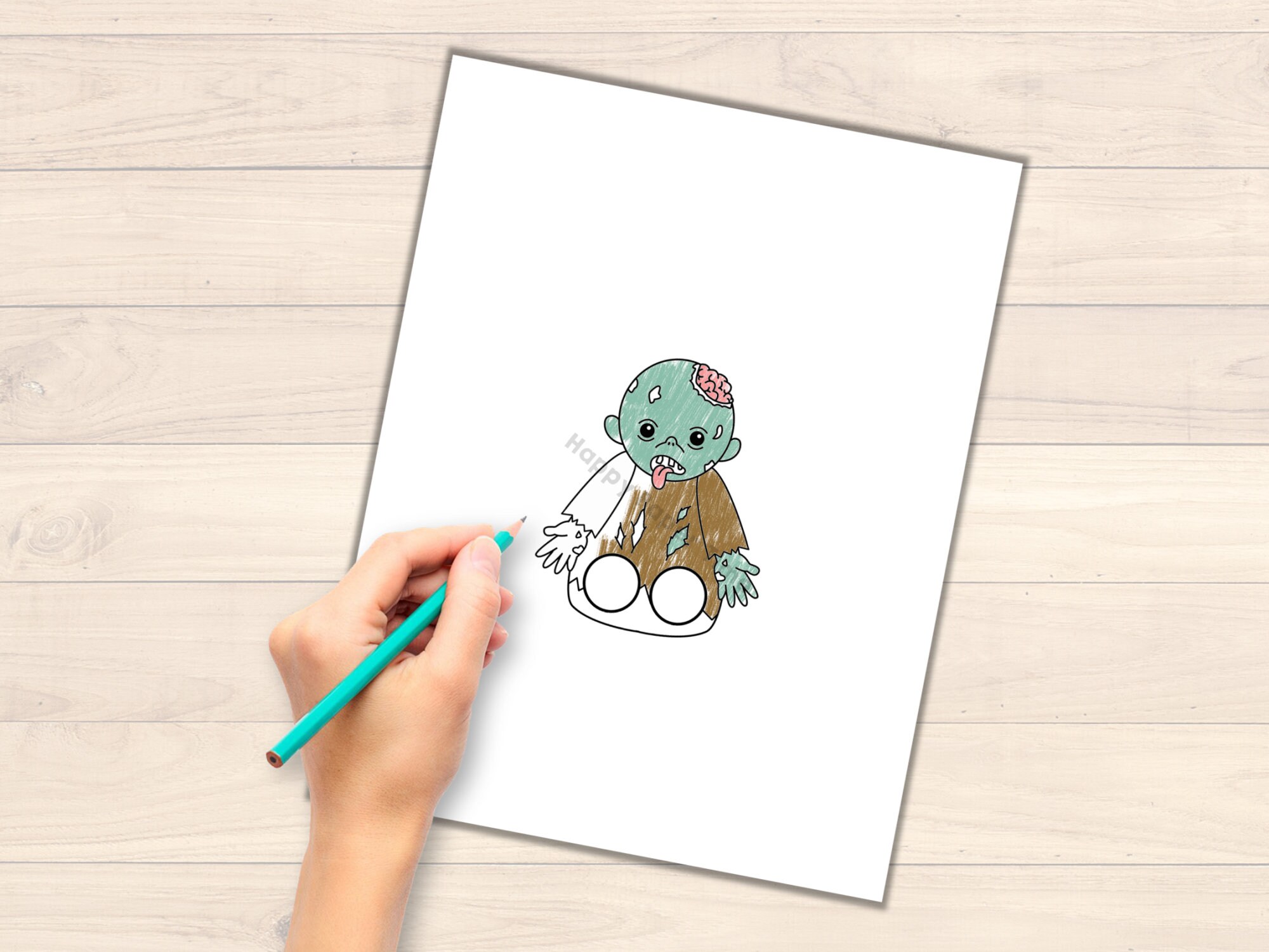 Zombie Paper Craft Printable Halloween Spooky Day Finger Puppet Kids ...