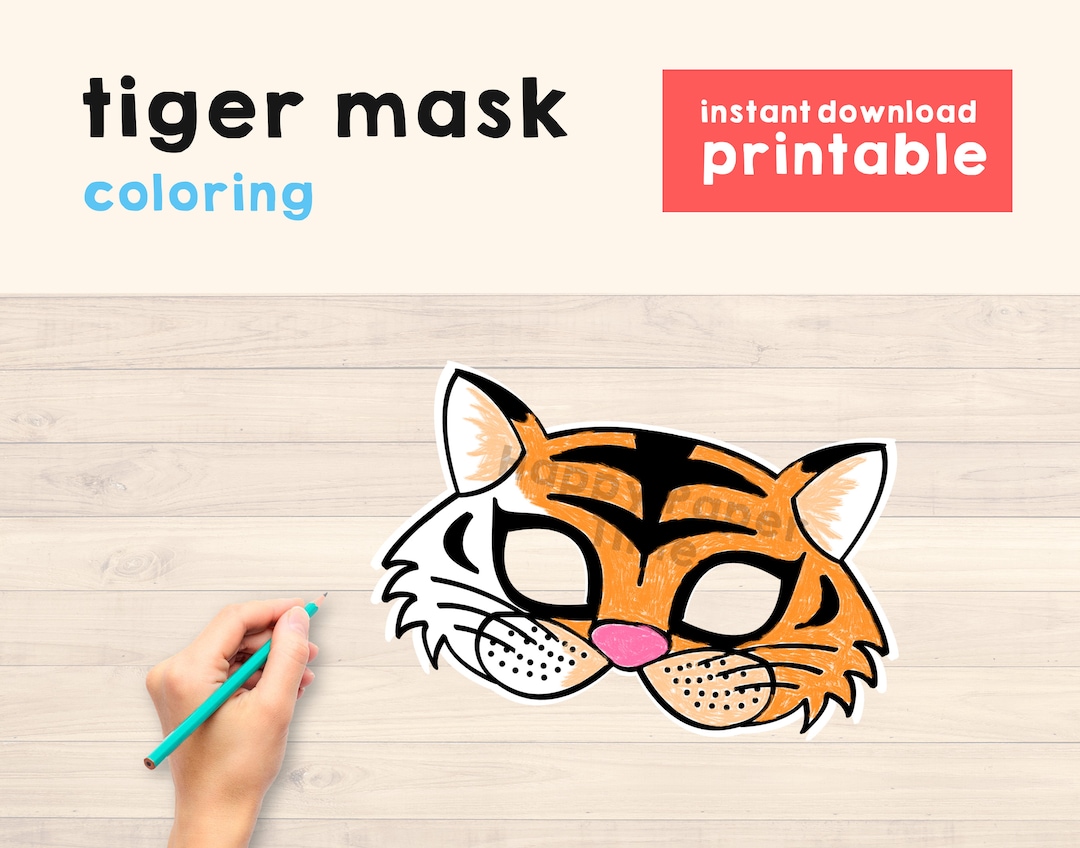 Tiger Mask Printable Tiger Costume Mask Tiger Party Jungle Animal Mask ...