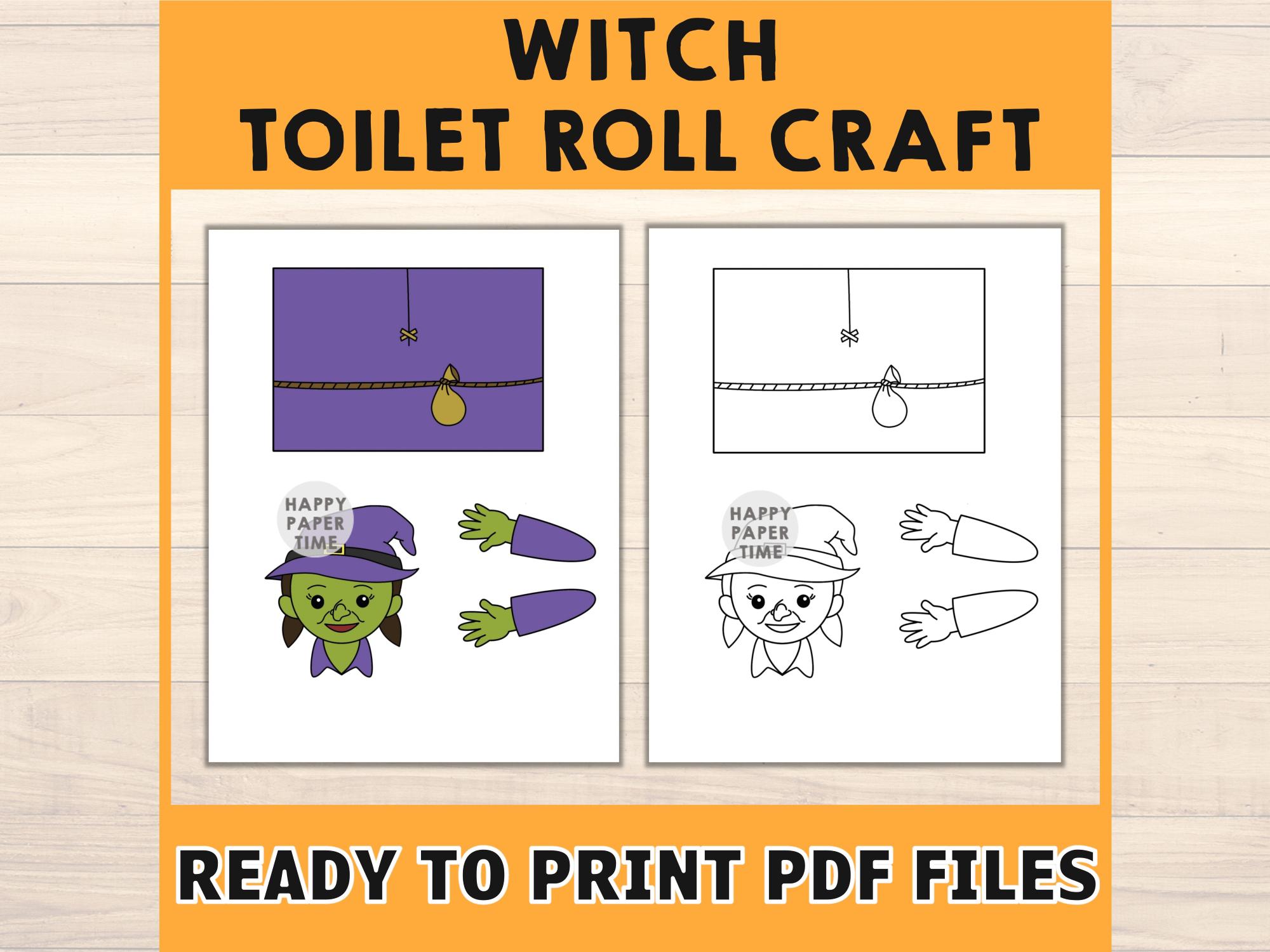 Witch Toilet Paper Roll Craft Halloween Spooky Party Coloring Printable ...