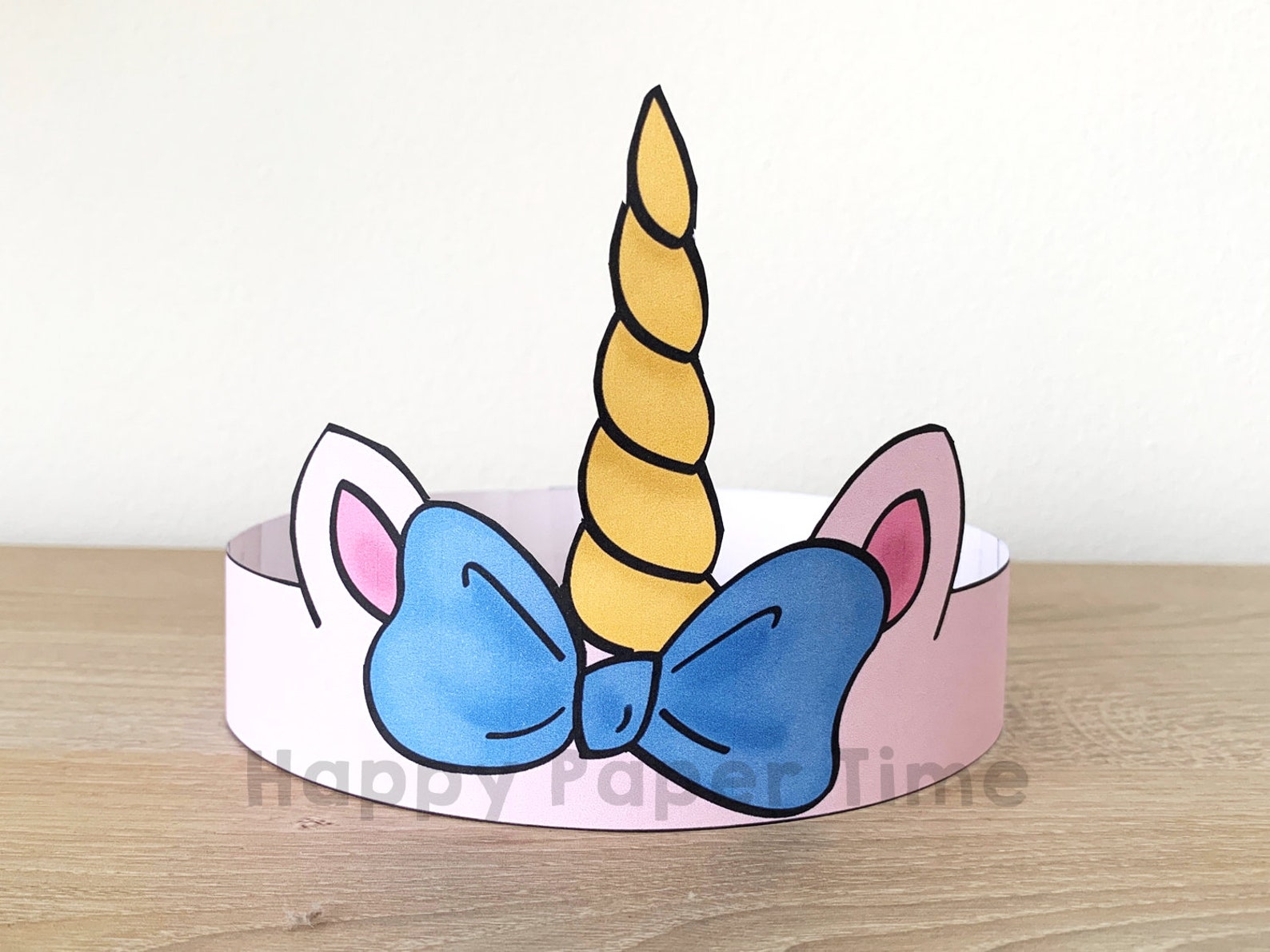 unicorn paper crown party coloring printable kids craft etsy