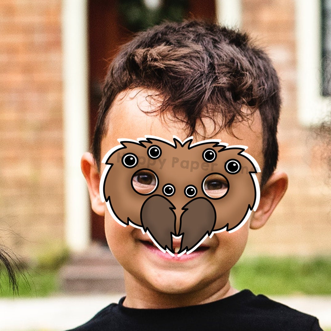 Spider Mask Costume Animal Mask Printable Party Favor Insect - Etsy