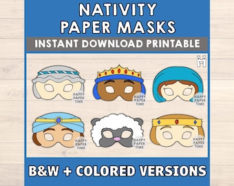 Nativity Masks kids, Nativity play kids Masks, Nativity Printables kids - Nativity Kids Activity - School Play Printable - Instant Download