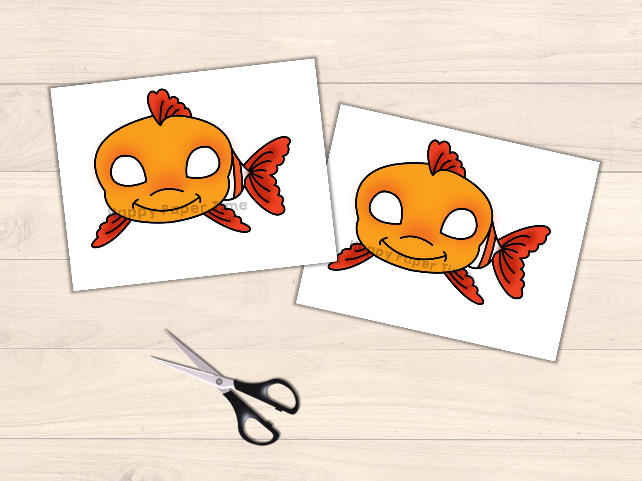 Simple Fish Mask Fish Mask Template Costume Kids Diy Ocean Sea Animal Party Fun Favor ...