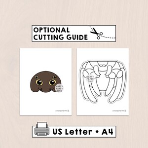 Spider Paper Bag Puppet Printable Spring Bugs Insects Animal Craft Activity Cut Paste Coloring Party Favor Instant Download image 2