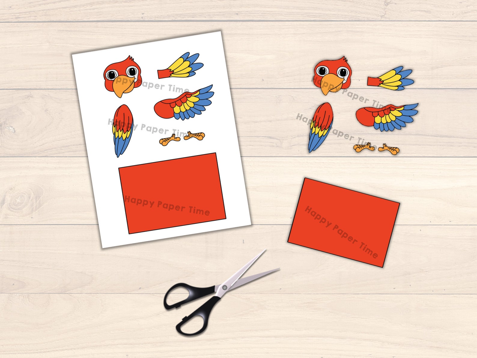 Parrot Toilet Paper Roll Craft Bird Pets Animal Party Coloring Etsy