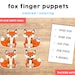 Fox Paper Craft Printable Finger Puppet Kids Craft Animal Birthday ...
