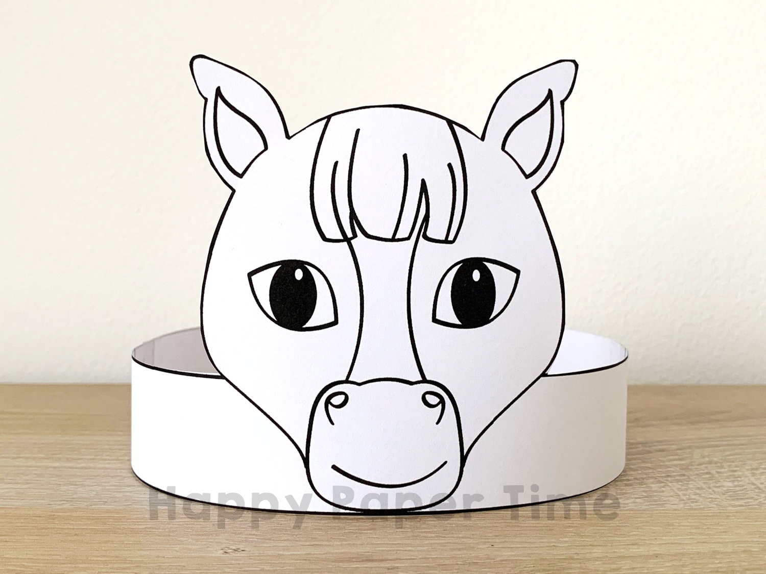 Pony Paper Crown Horse Template Coloring Activity Printable -  Portugal