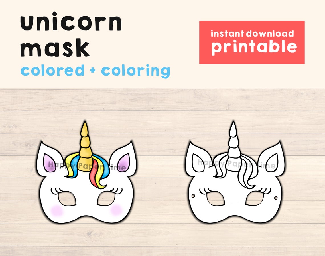 Unicorn Mask Unicorn Printable Mask Unicorn Party Favor Etsy Unicorn Mask Unicorn Printable Mask Unicorn Party Favor Etsy
