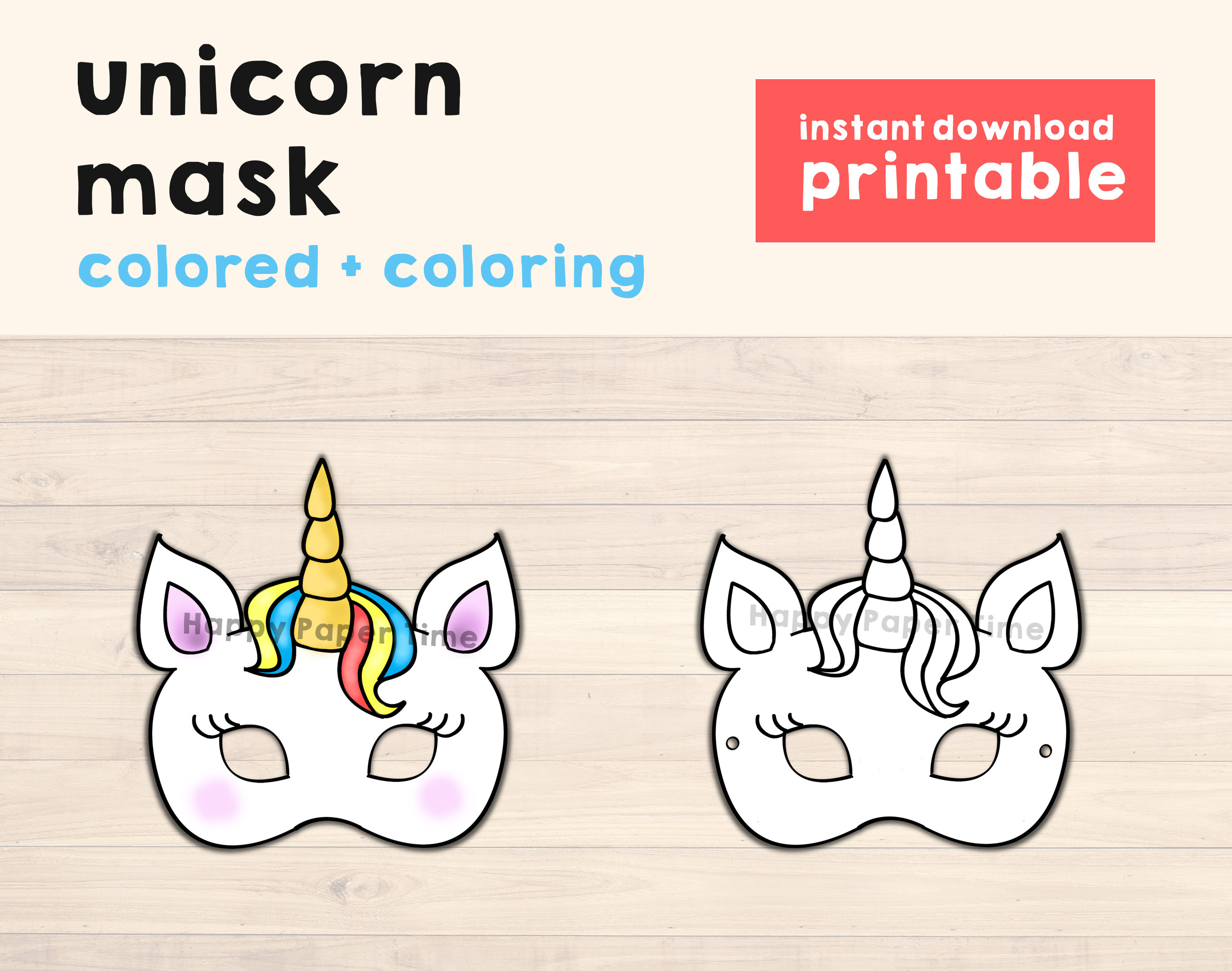 unicorn mask unicorn printable mask unicorn party favor etsy