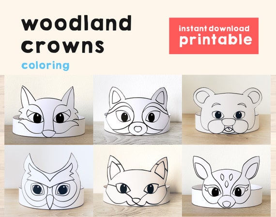 Woodland Animals Paper Crowns Activity Printable Kids Craft