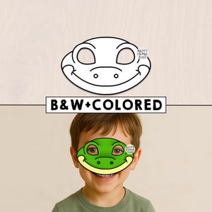Frog mask template costume kids diy pond animal party fun favor printable coloring easy craft activity for kids - Instant Download