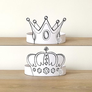 Princess Paper Crown Prince Coloring Printable Kid Craft Princess Birthday Party Printable Favor Princess Costume Printable Instant Download