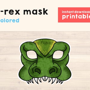 Dinosaur mask Trex mask Dinosaur Costume Party Favor T-rex Mask Dinosaur Party Dinosaur Kids Dino party Printable Mask Instant Download