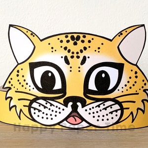 Cheetah Paper Crown Party Coloring Printable Kids Craft Safari Birthday ...